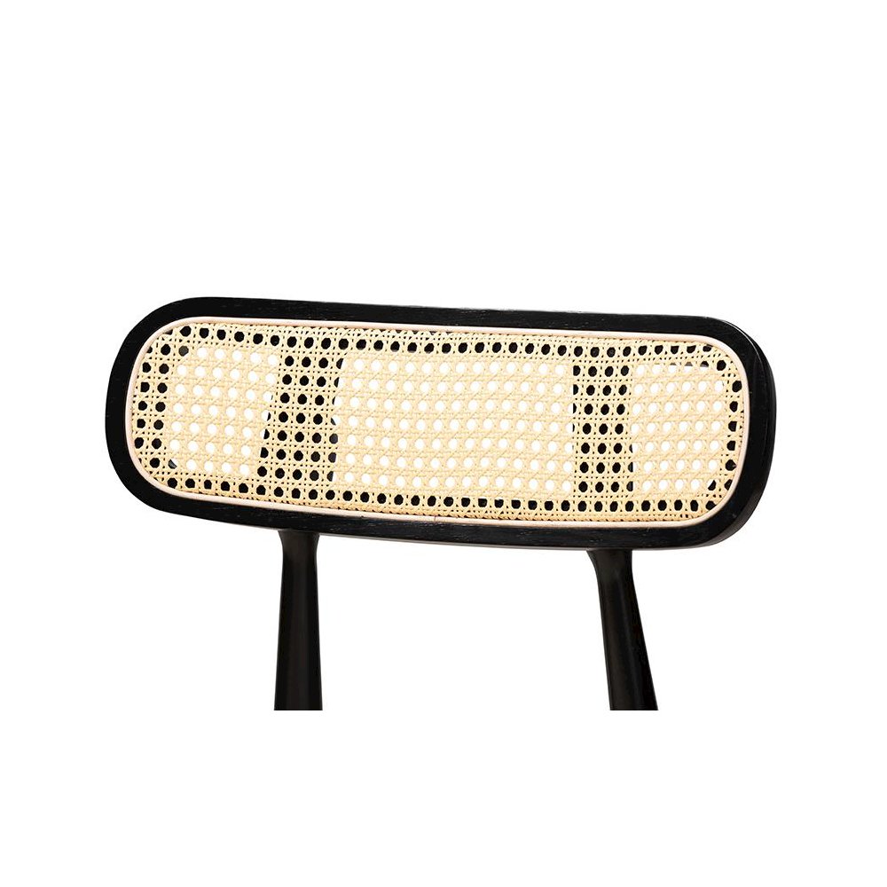Tarana Mid-Century Modern Cream Fabric and Black Finished Wood 5-Piece Pub Set