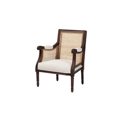 Dark Brown Finished Wood Accent Chair