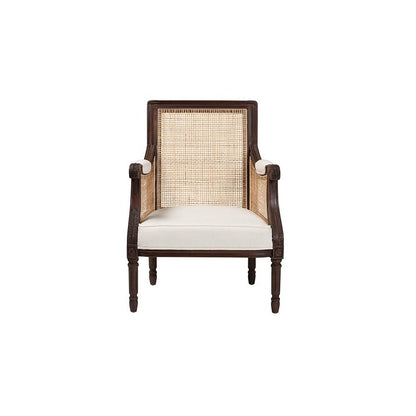 Dark Brown Finished Wood Accent Chair