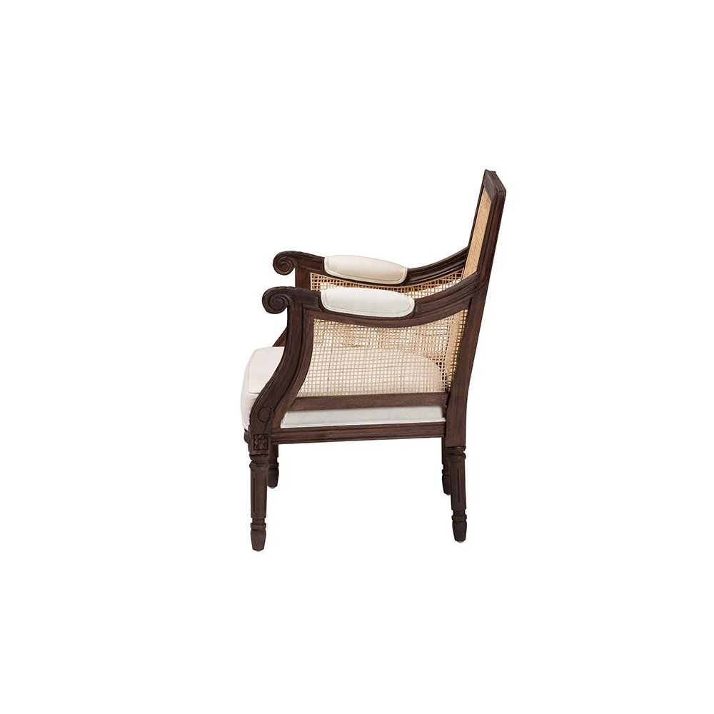 Dark Brown Finished Wood Accent Chair