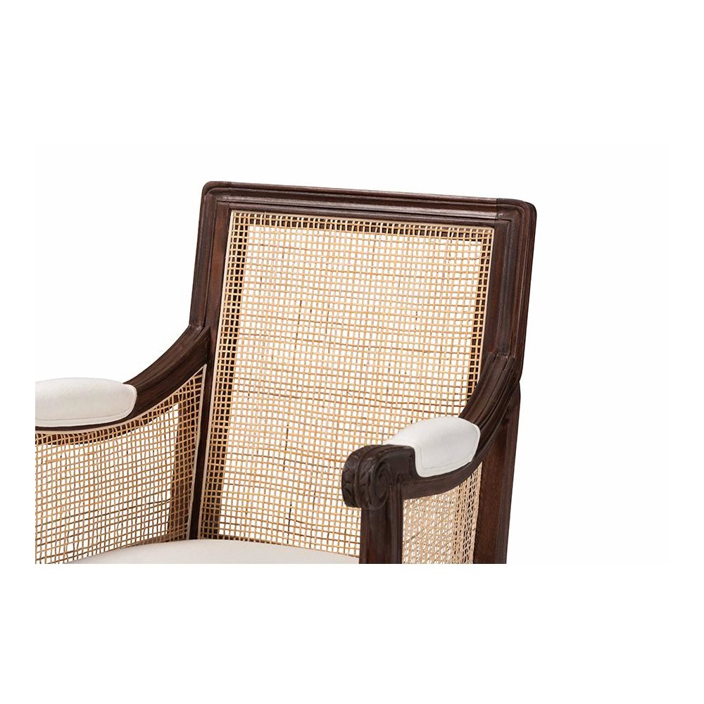Dark Brown Finished Wood Accent Chair