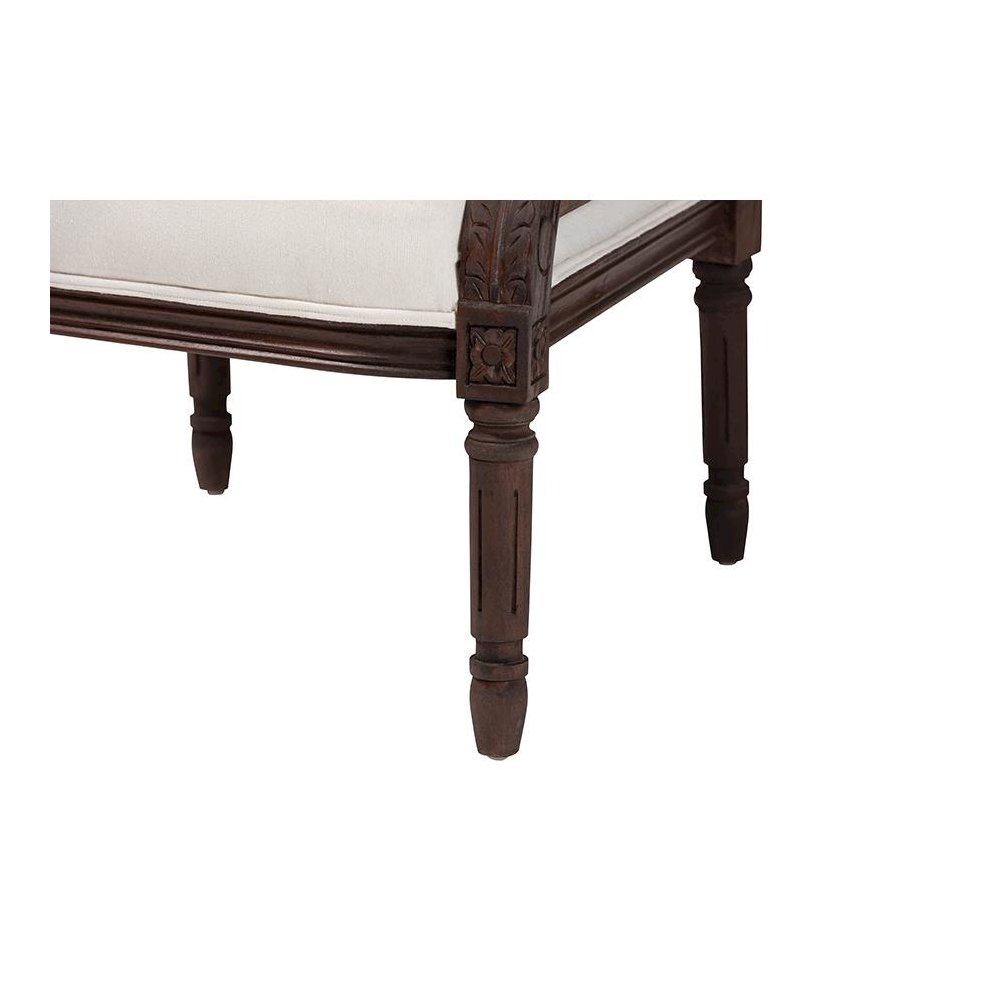 Dark Brown Finished Wood Accent Chair