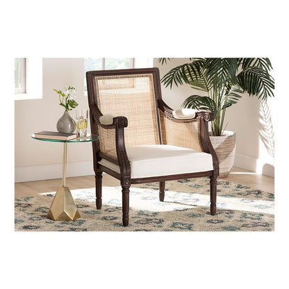 Dark Brown Finished Wood Accent Chair