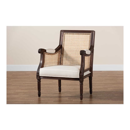 Dark Brown Finished Wood Accent Chair