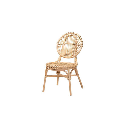 bali & pari Iris Modern Bohemian Natural Brown Rattan Dining Chair