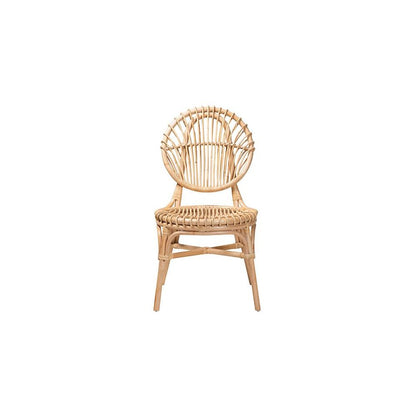 bali & pari Iris Modern Bohemian Natural Brown Rattan Dining Chair