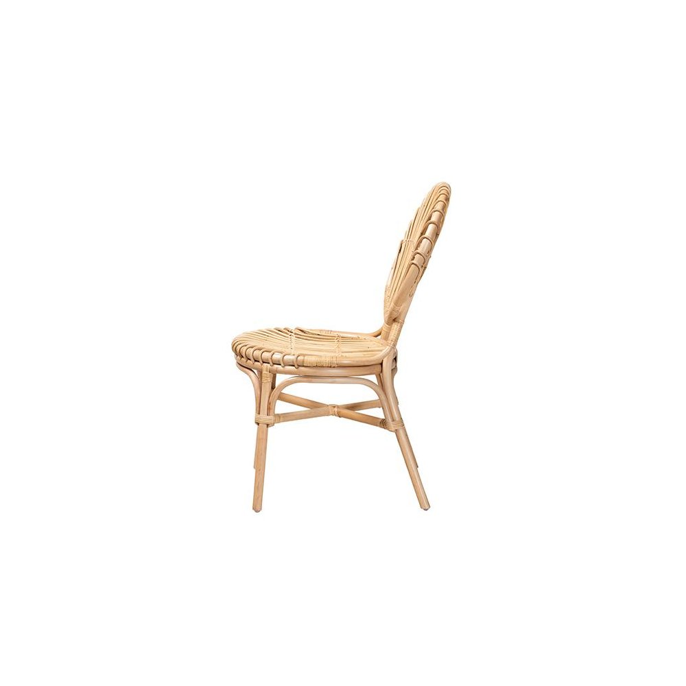 bali & pari Iris Modern Bohemian Natural Brown Rattan Dining Chair
