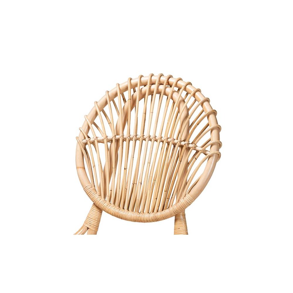 bali & pari Iris Modern Bohemian Natural Brown Rattan Dining Chair