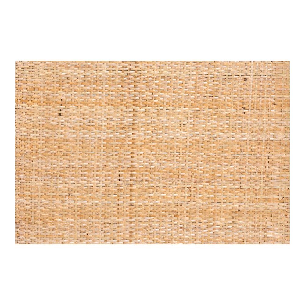 Natural Rattan and Acacia Wood 2-Piece Dining Chair Set