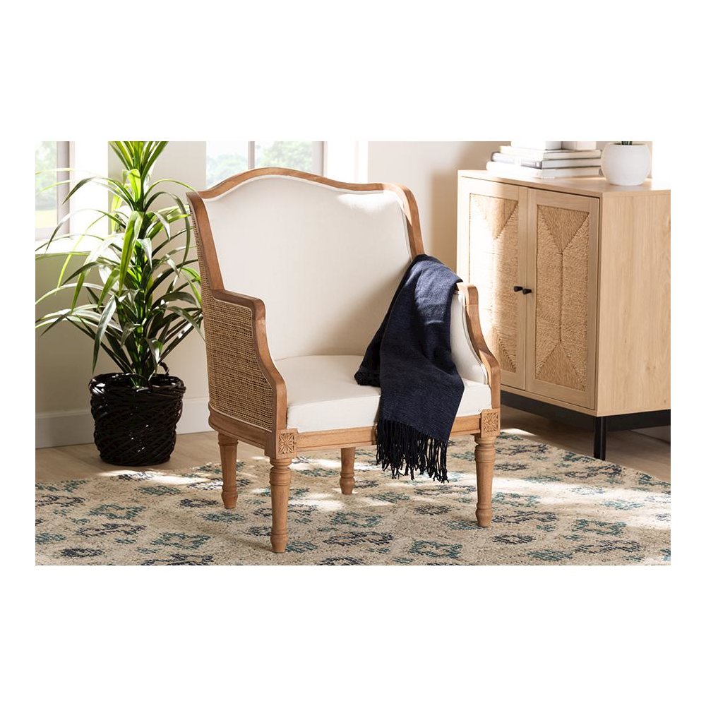 Honey Oak Finished Wood Accent Chair