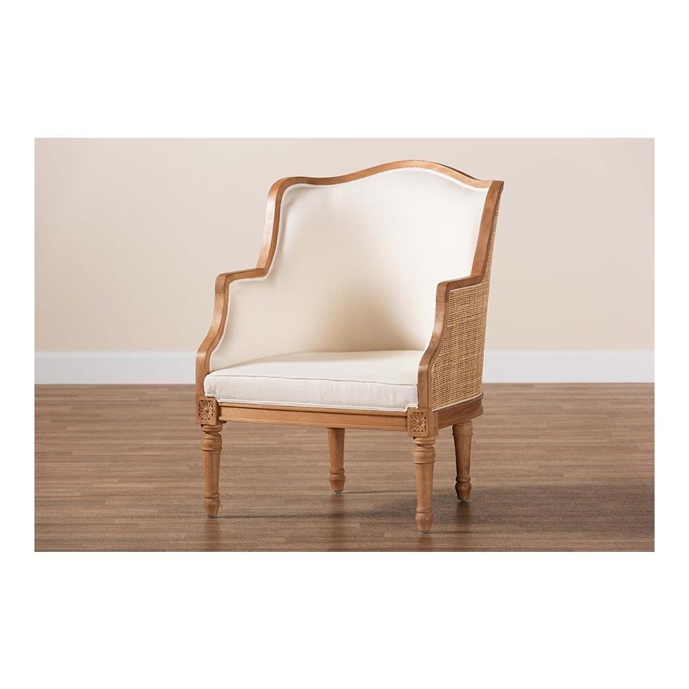 Honey Oak Finished Wood Accent Chair