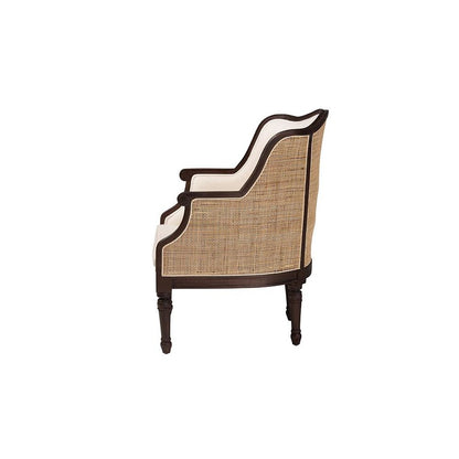 Dark Brown Finished Wood Accent Chair