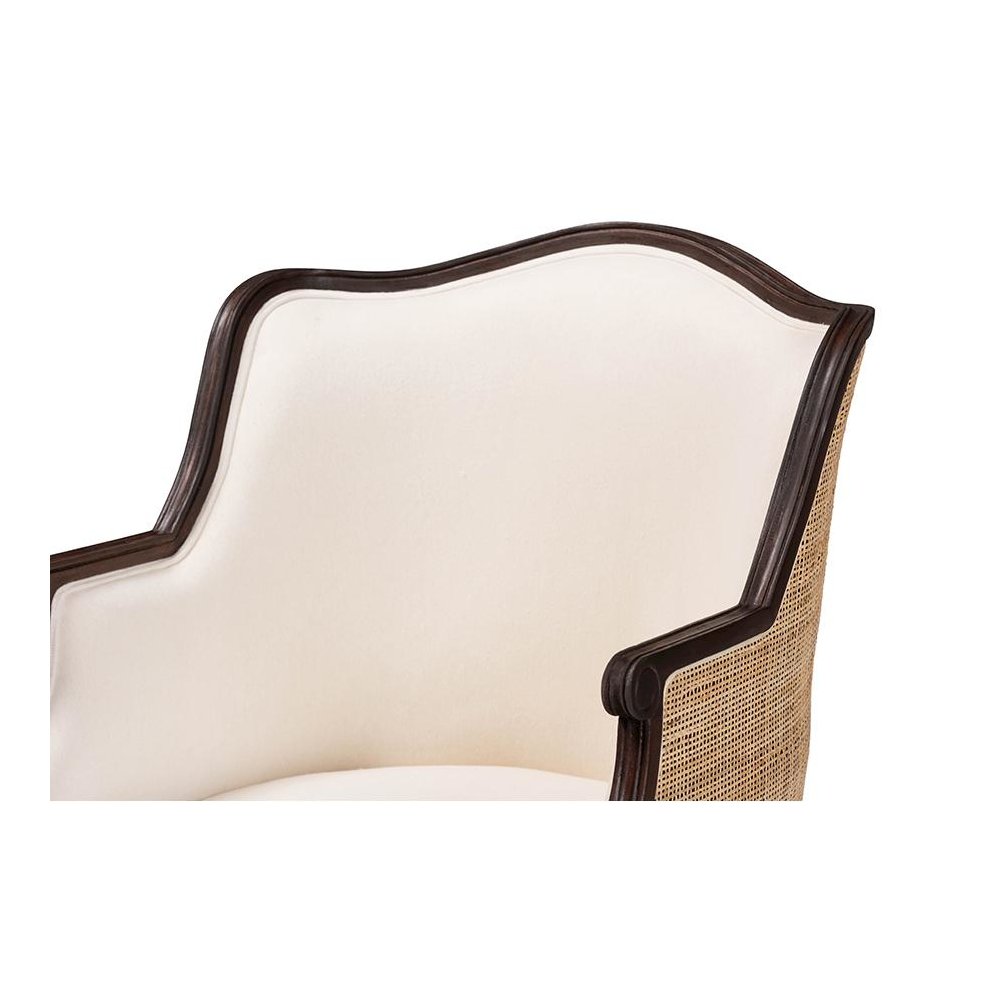 Dark Brown Finished Wood Accent Chair