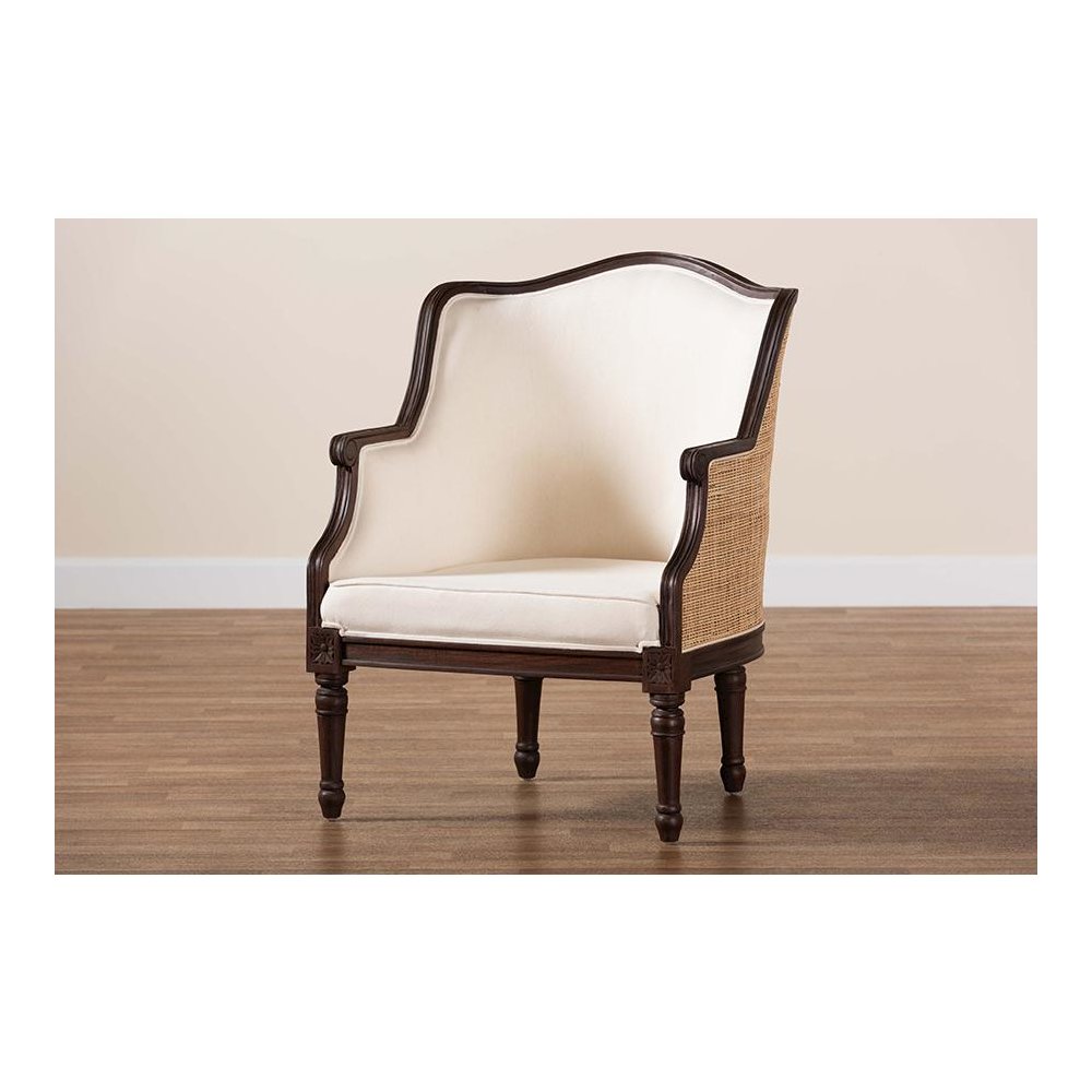 Dark Brown Finished Wood Accent Chair