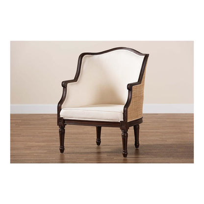Dark Brown Finished Wood Accent Chair