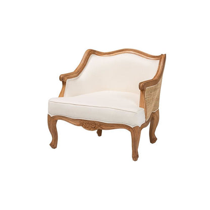 Honey Oak Finished Wood Low Seat Accent Chair