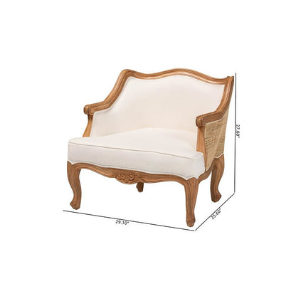 Honey Oak Finished Wood Low Seat Accent Chair