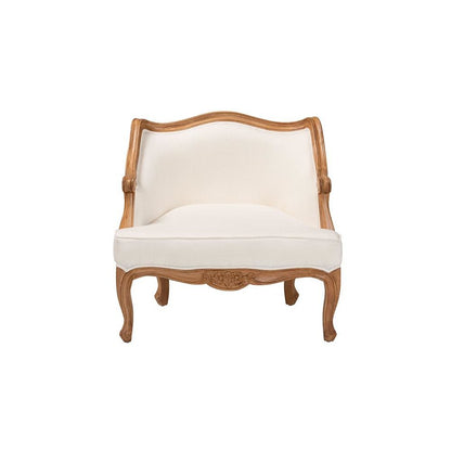 Honey Oak Finished Wood Low Seat Accent Chair