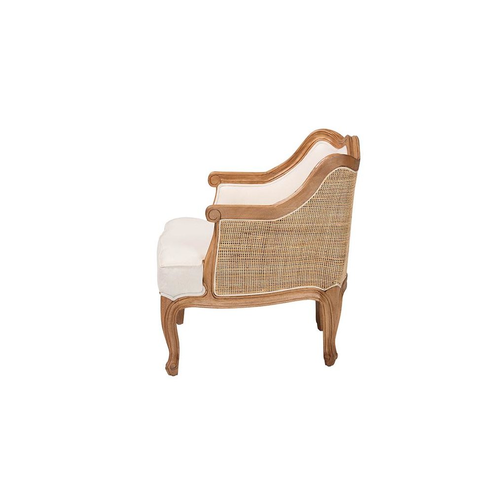 Honey Oak Finished Wood Low Seat Accent Chair