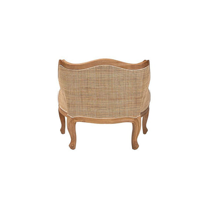 Honey Oak Finished Wood Low Seat Accent Chair