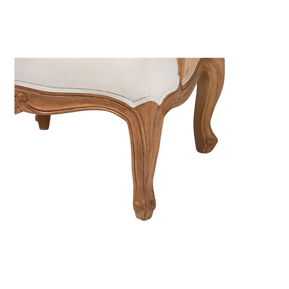 Honey Oak Finished Wood Low Seat Accent Chair
