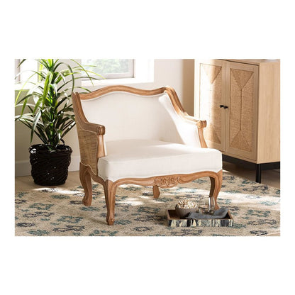 Honey Oak Finished Wood Low Seat Accent Chair
