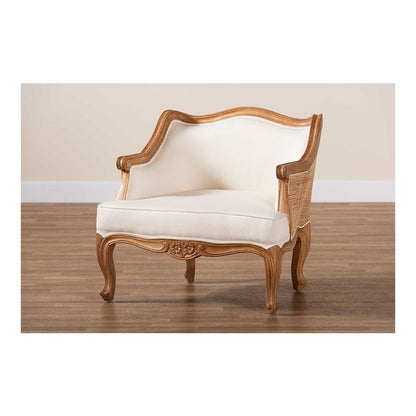 Honey Oak Finished Wood Low Seat Accent Chair