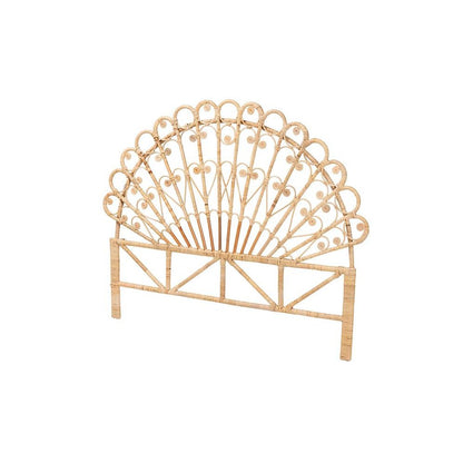 Bohemian Natural Brown Rattan Queen Size Standalone Headboard