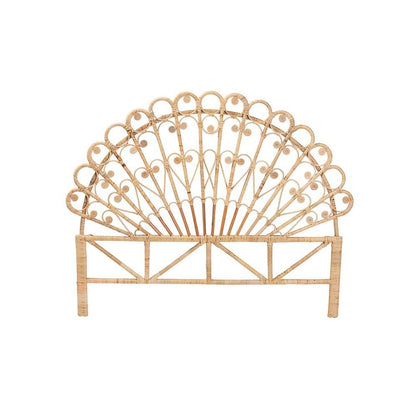 Bohemian Natural Brown Rattan Queen Size Standalone Headboard