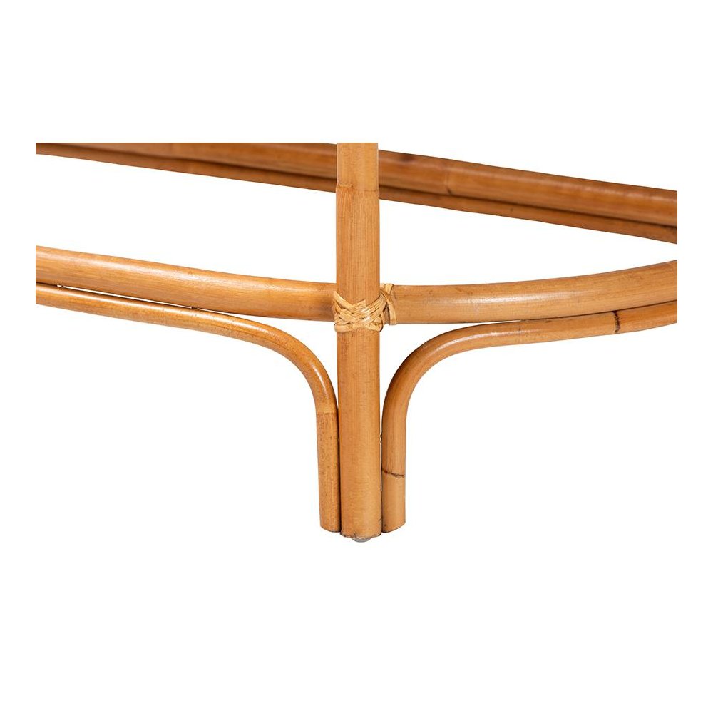 bali & pari Wakana Modern Bohemian Natural Brown Rattan Console Table