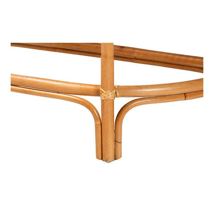 bali & pari Wakana Modern Bohemian Natural Brown Rattan Console Table