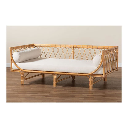bali & pari Davida Modern Bohemian Natural Brown Rattan Daybed