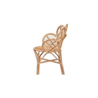 bali & pari Eliava Modern Bohemian Natural Rattan Flower Accent Chair