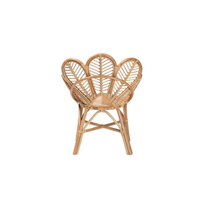 bali & pari Eliava Modern Bohemian Natural Rattan Flower Accent Chair