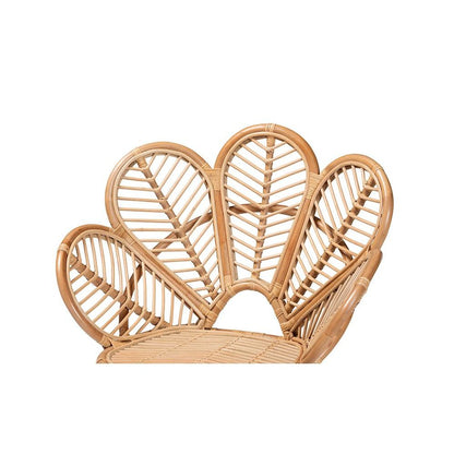 bali & pari Eliava Modern Bohemian Natural Rattan Flower Accent Chair