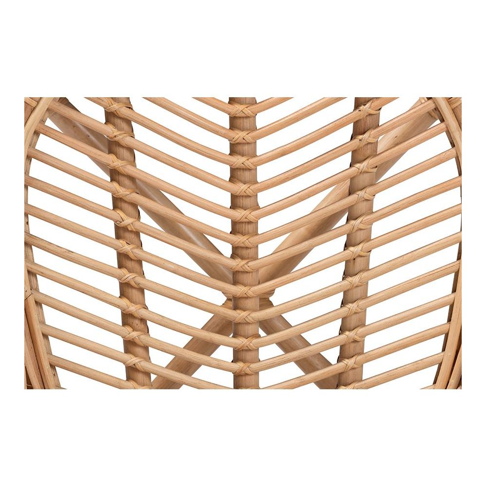 bali & pari Eliava Modern Bohemian Natural Rattan Flower Accent Chair