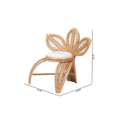 bali & pari Gresham Modern Bohemian Natural Rattan Leaf Accent Chair