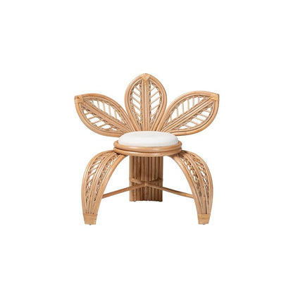 bali & pari Gresham Modern Bohemian Natural Rattan Leaf Accent Chair