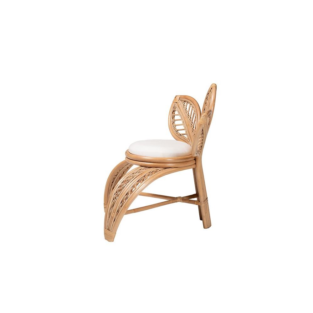 bali & pari Gresham Modern Bohemian Natural Rattan Leaf Accent Chair