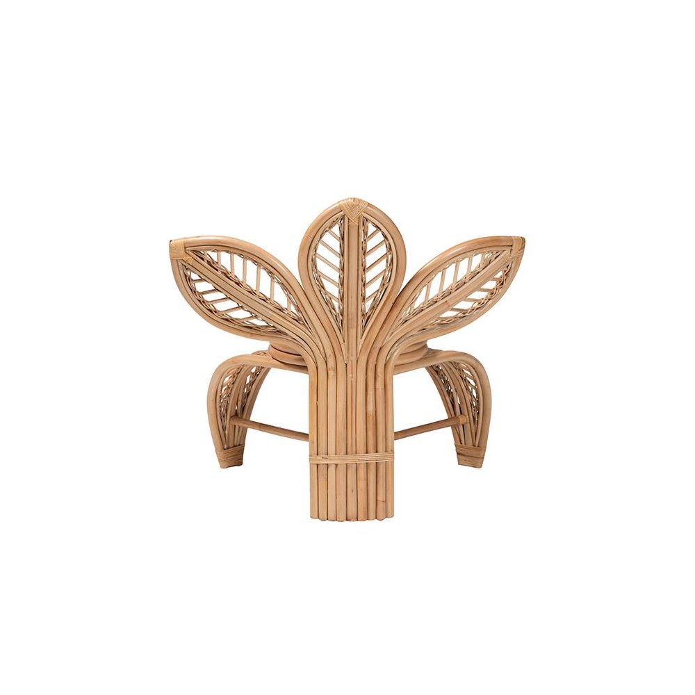 bali & pari Gresham Modern Bohemian Natural Rattan Leaf Accent Chair