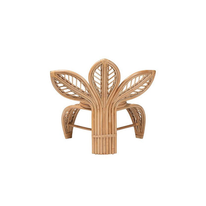 bali & pari Gresham Modern Bohemian Natural Rattan Leaf Accent Chair