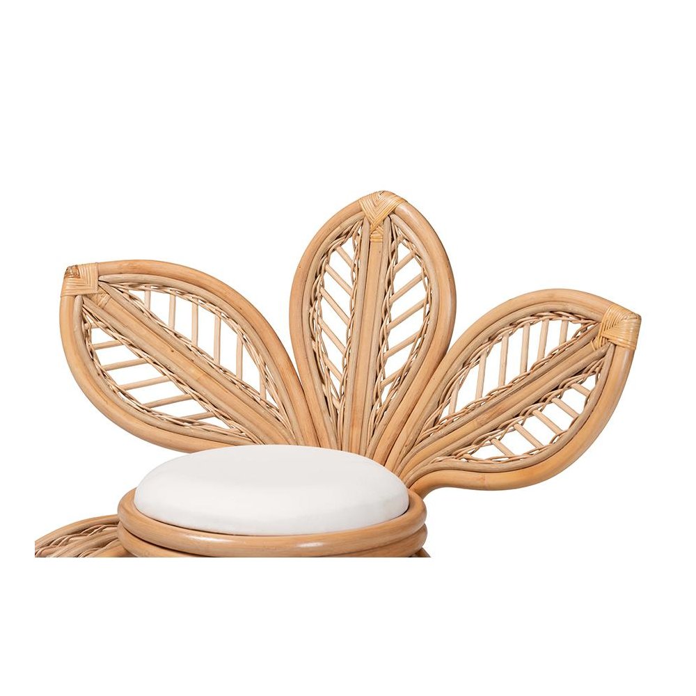bali & pari Gresham Modern Bohemian Natural Rattan Leaf Accent Chair