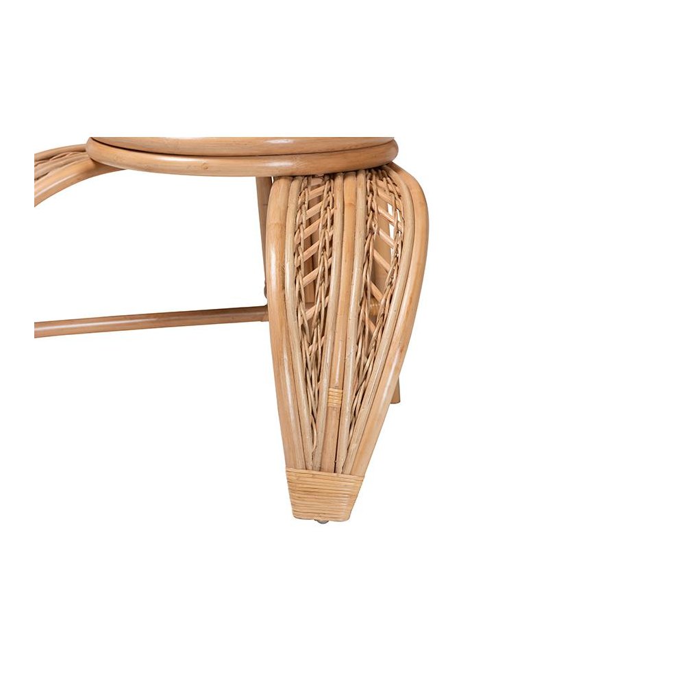 bali & pari Gresham Modern Bohemian Natural Rattan Leaf Accent Chair
