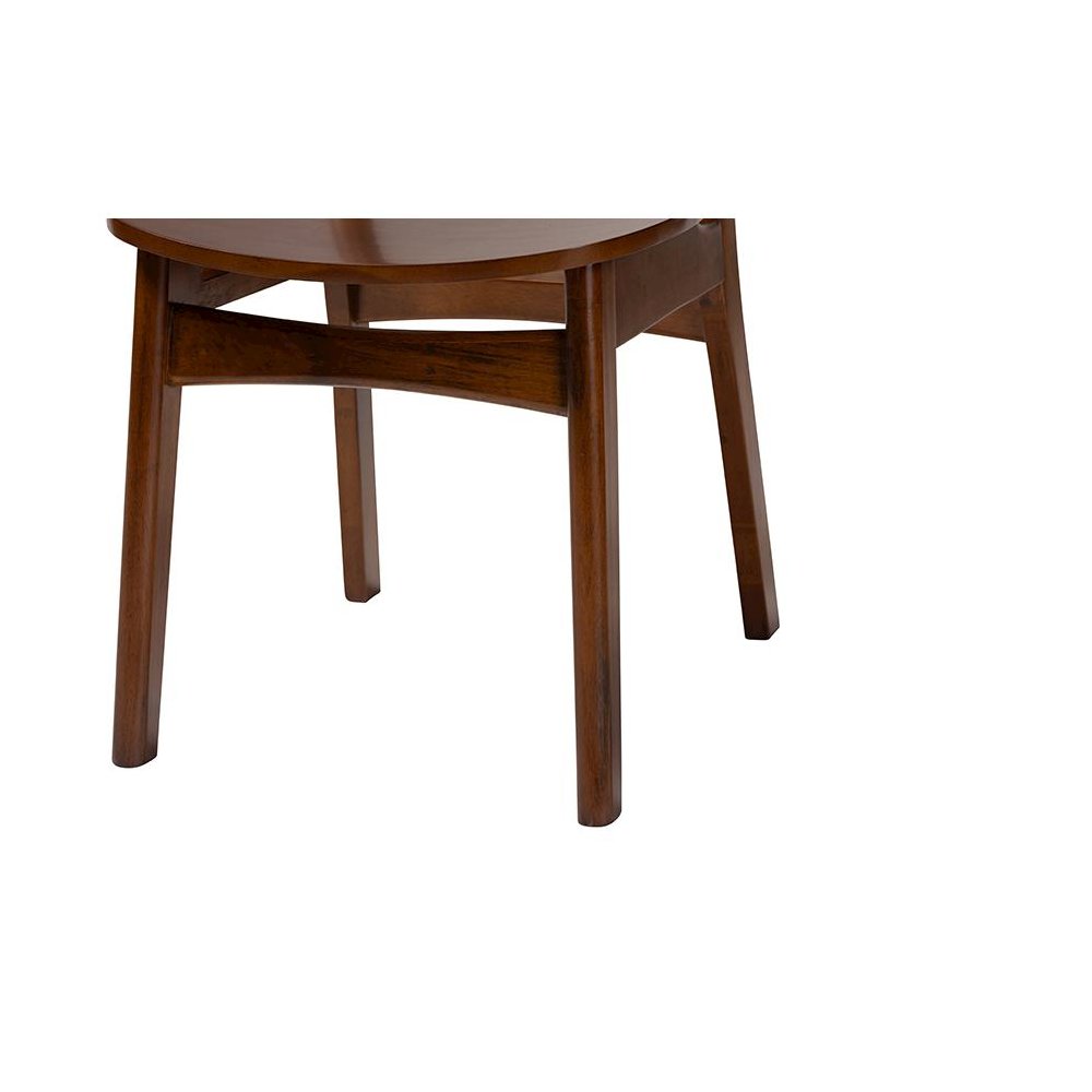 Walnut Brown Finished Wood and Woven Rattan 5-Piece Dining Set