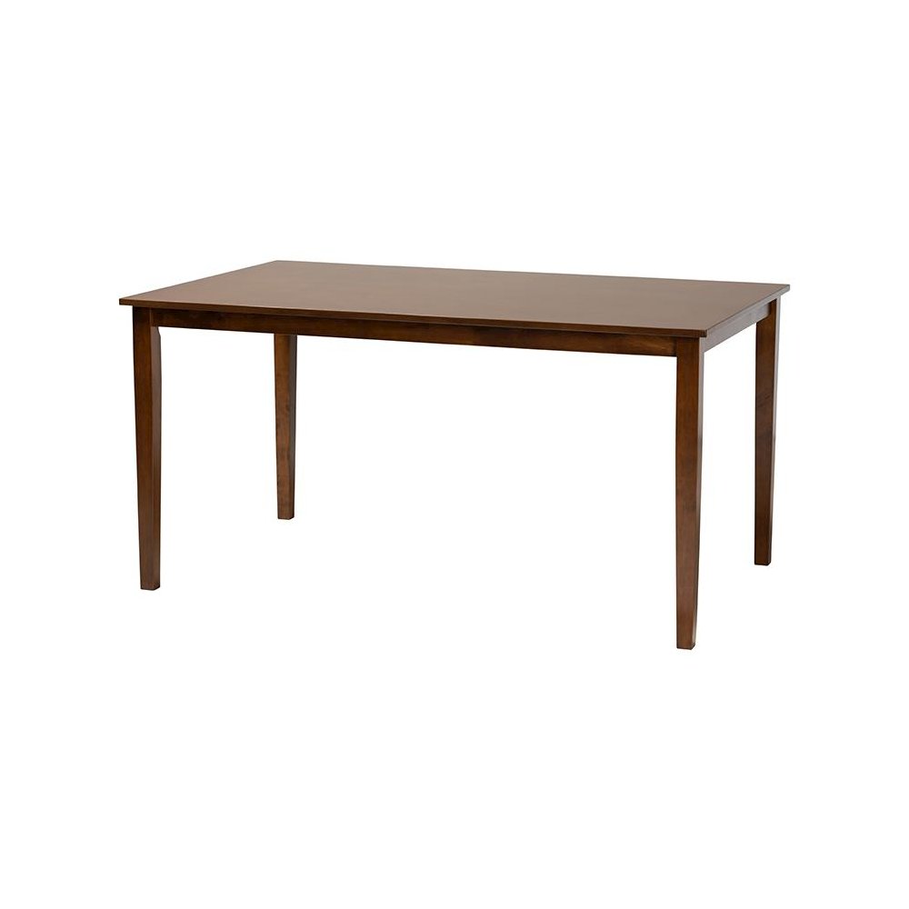 Walnut Brown Finished Wood and Rattan 7-Piece Dining Set