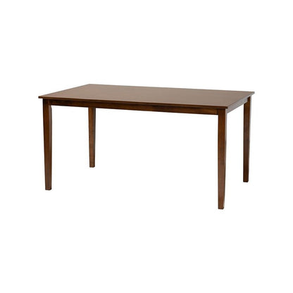 Walnut Brown Finished Wood and Rattan 7-Piece Dining Set