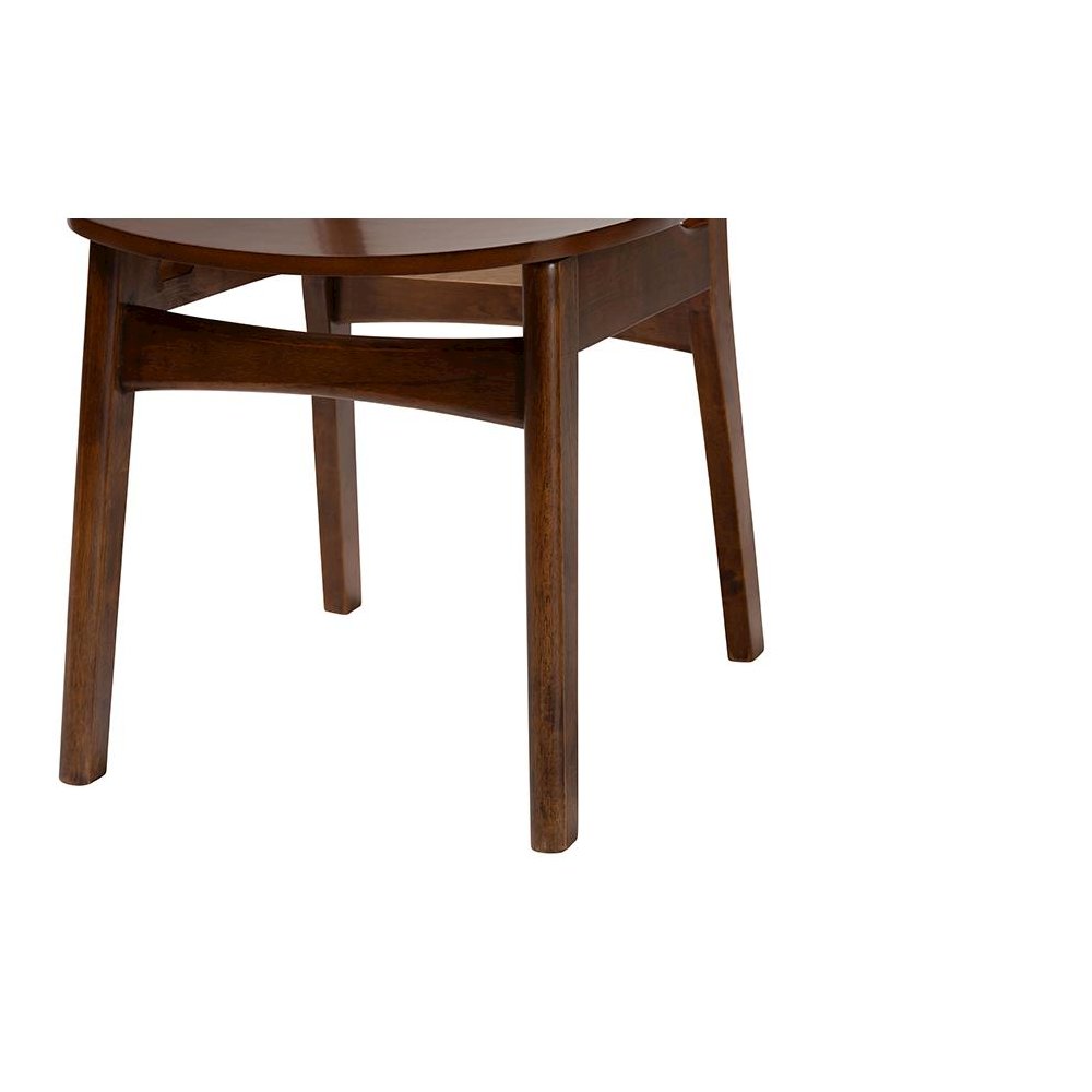 Walnut Brown Finished Wood and Rattan 7-Piece Dining Set
