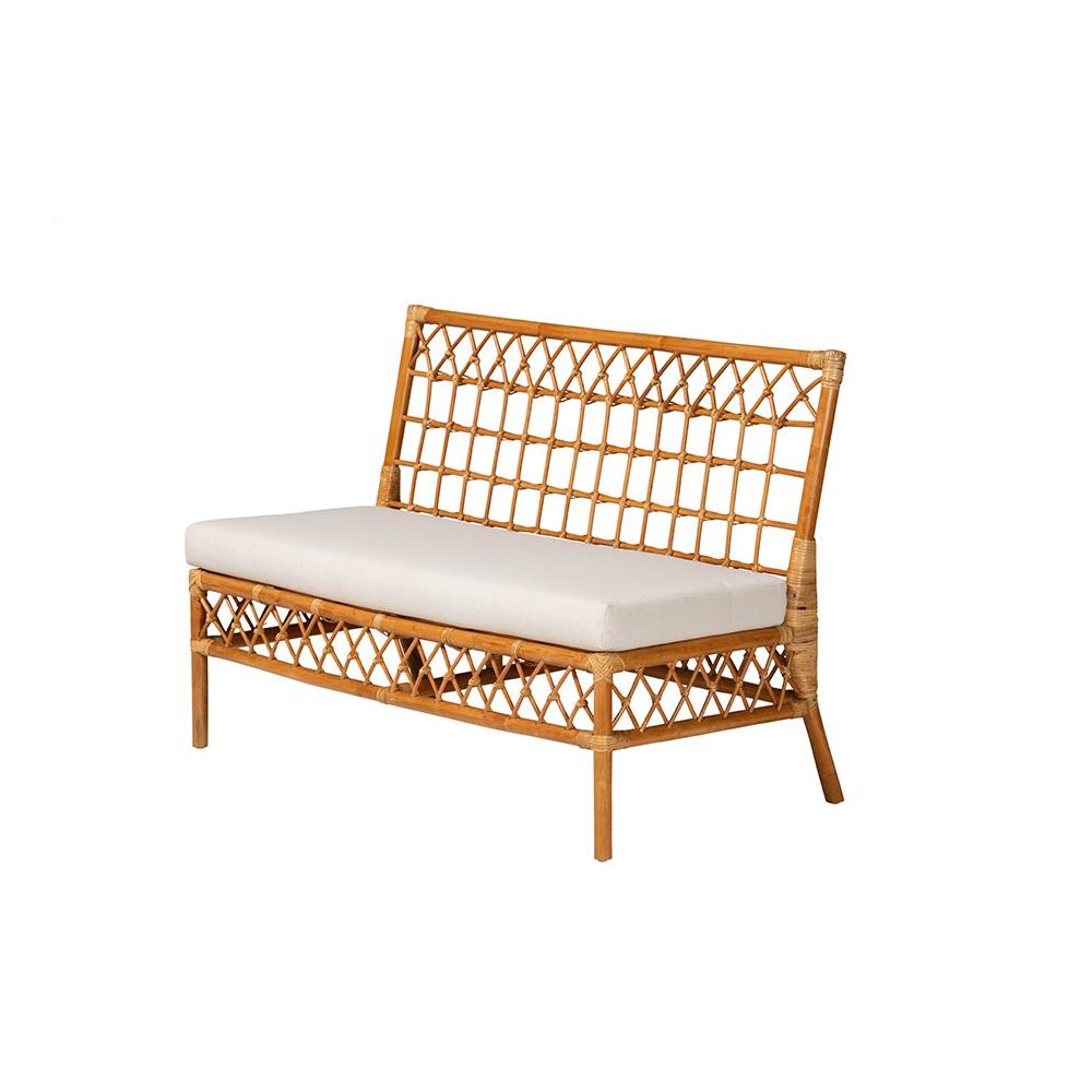 Bohemian Honey Rattan 3-Piece Dining Nook Banquette Set