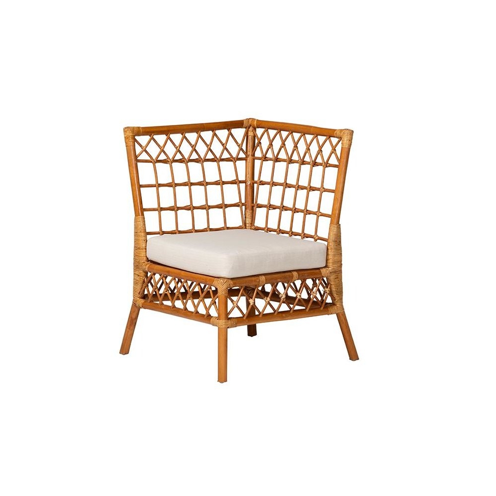 Bohemian Honey Rattan 3-Piece Dining Nook Banquette Set