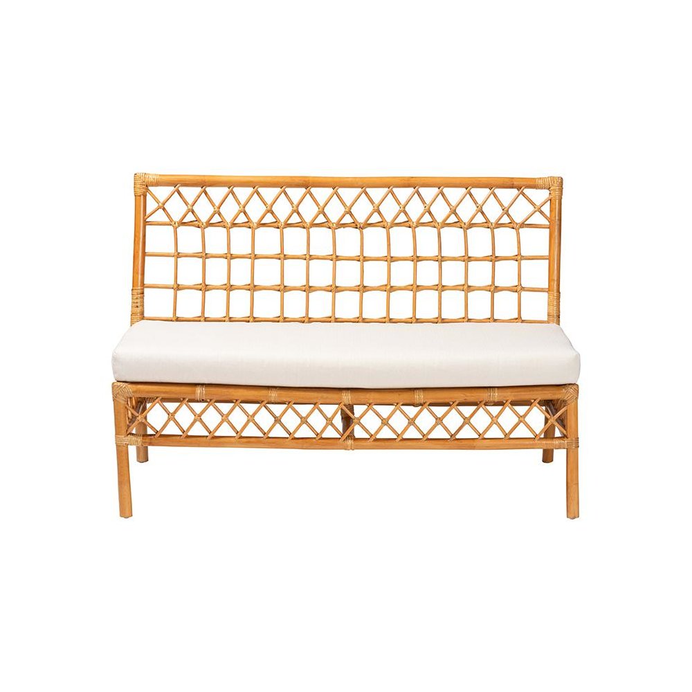 Capella Modern Bohemian Honey Rattan Dining Bench